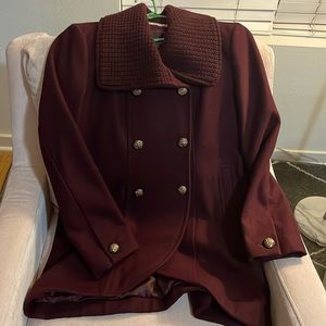 Kenneth Cole maroon peacoat, size 14